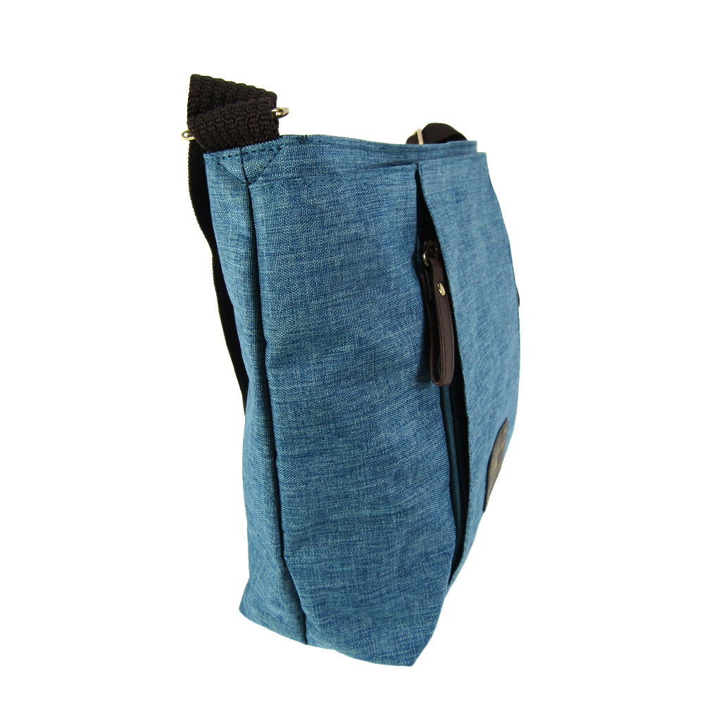 [Sofia Valentino ソフィアバレンチノ] 縦ファスナー ポケット付 軽量  ショルダーバッグ | レディース サコッシュ 多機能 ななめ掛け 青 ブルー 4902