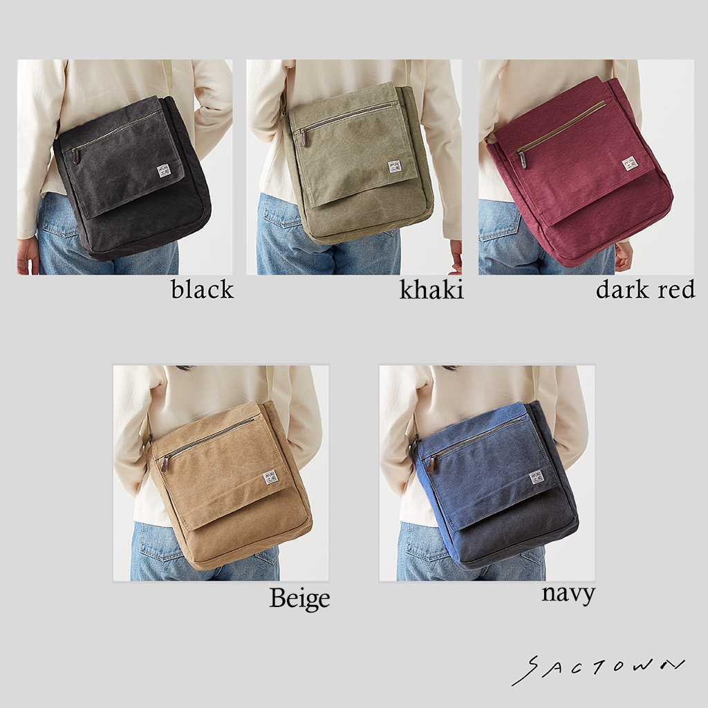  帆布工房 FLAP SHOULDER シリーズ ショルダーバッグ 全6色 | カジュアル 斜め掛け A4 ナチュラル シンプル 帆布 ショルダー トート トートバッグ ショルダーバッグ 通学 バッグ ショルダーバック メンズ  レディース 男女兼用 サブバッグ 01ブラック