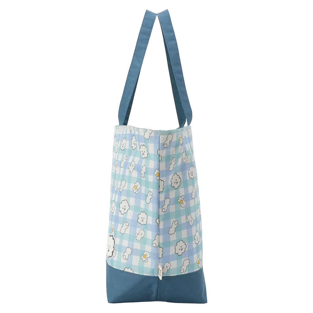 保冷バッグ トートバッグ 4WH7 [mama fiore マーマフィオーレ] Picoteeシリーズ ピコティ 保温保冷 もふもふ 犬 チェック柄 大容量 レジャー レディース グリーン