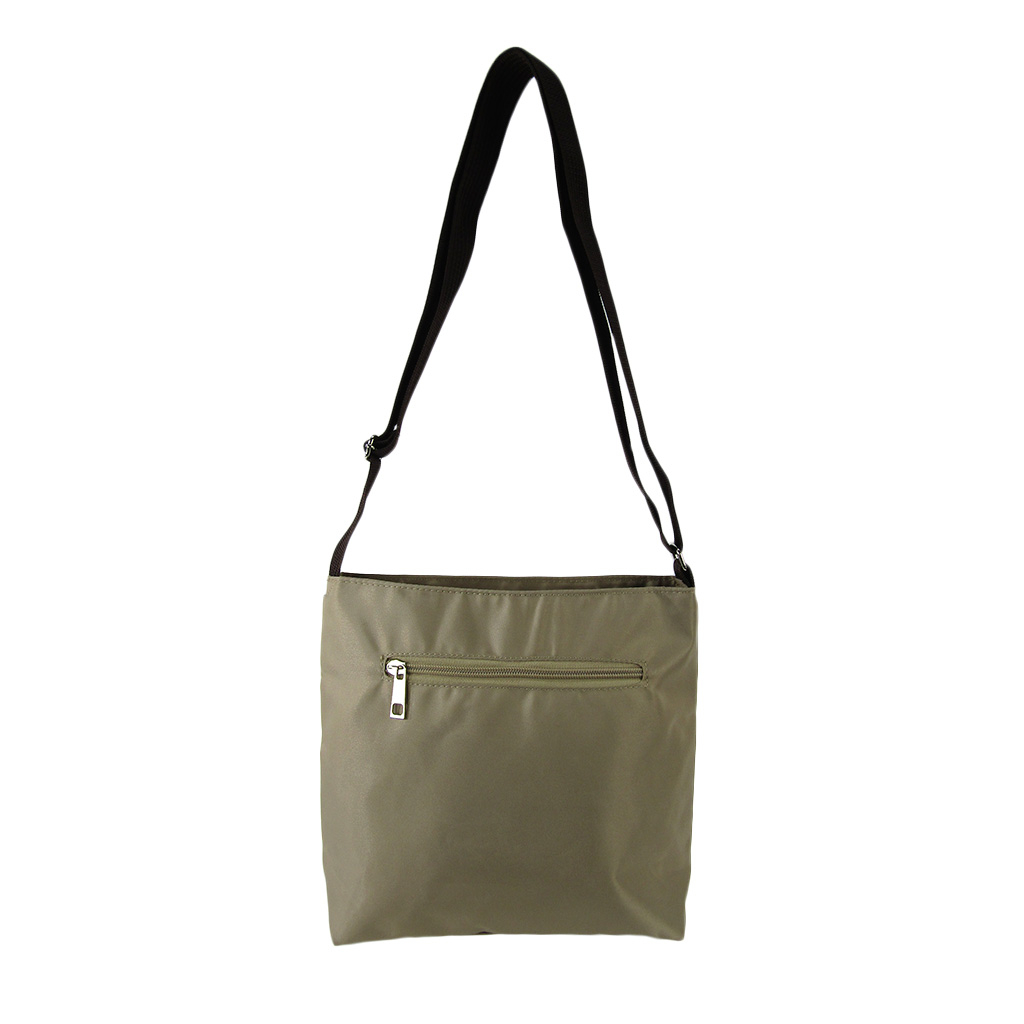 [Sofia Valentino ソフィアバレンチノ] 縦ファスナー ポケット付 ショルダーバッグ｜レディース 多機能 ななめ掛け ベージュ 4874