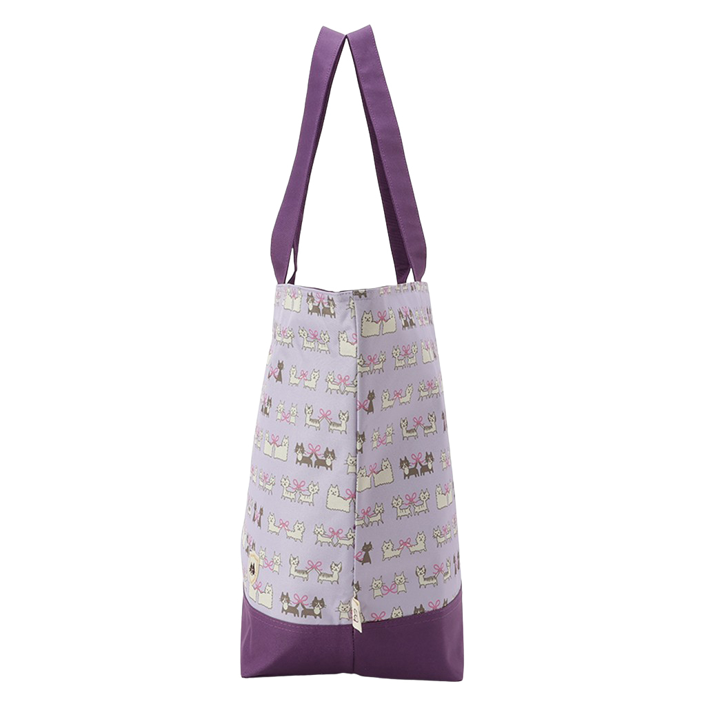 保冷バッグ トートバッグ 4WG7 [mama fiore マーマフィオーレ] Picoteeシリーズ ピコティ 保温保冷 ネコドット 大容量 レジャー キャンプ レディース パープル