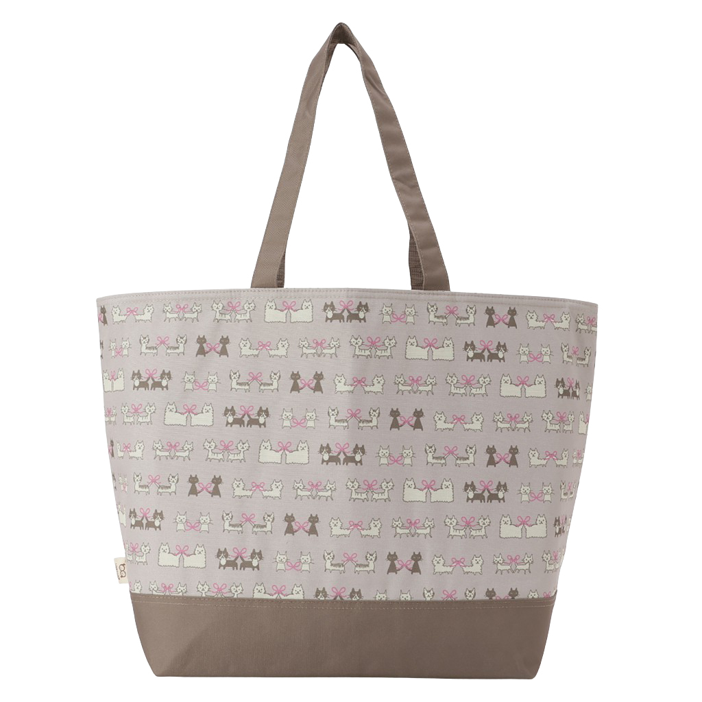 保冷バッグ トートバッグ 4WG7 [mama fiore マーマフィオーレ] Picoteeシリーズ ピコティ 保温保冷 ネコドット 大容量 レジャー キャンプ レディース ベージュ