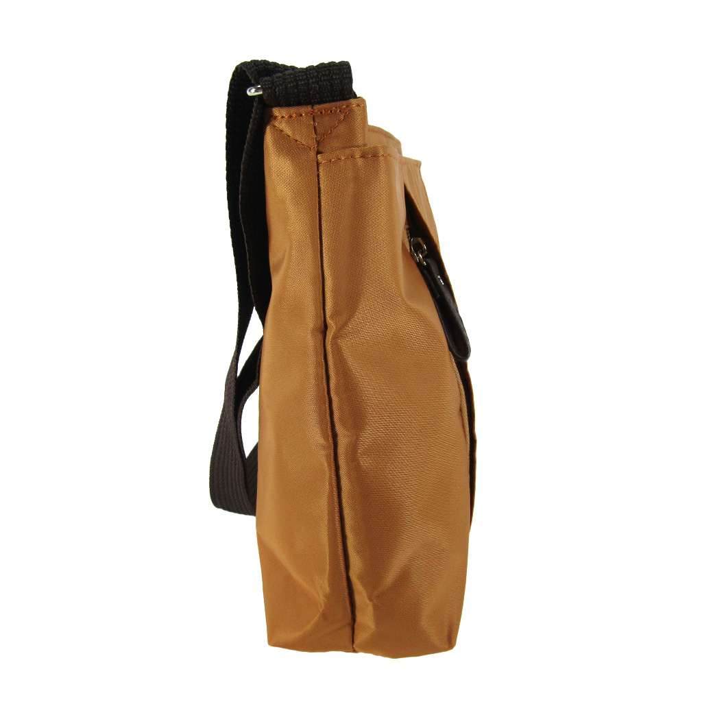 [Sofia Valentino ソフィアバレンチノ] 縦ファスナー ポケット付 ショルダーバッグ｜レディース 多機能 ななめ掛け ライトブラウン 4874