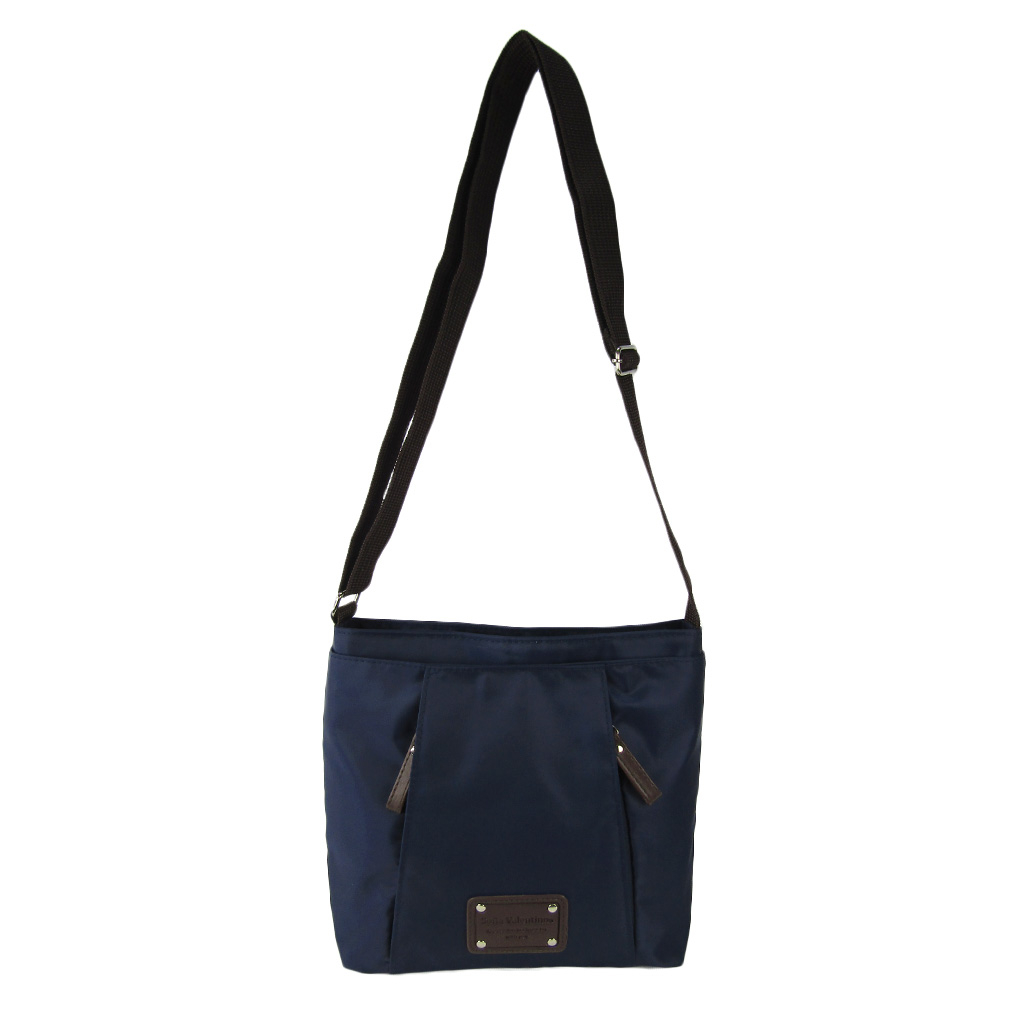 [Sofia Valentino ソフィアバレンチノ] 縦ファスナー ポケット付 ショルダーバッグ｜レディース 多機能 ななめ掛け ネイビー 4874