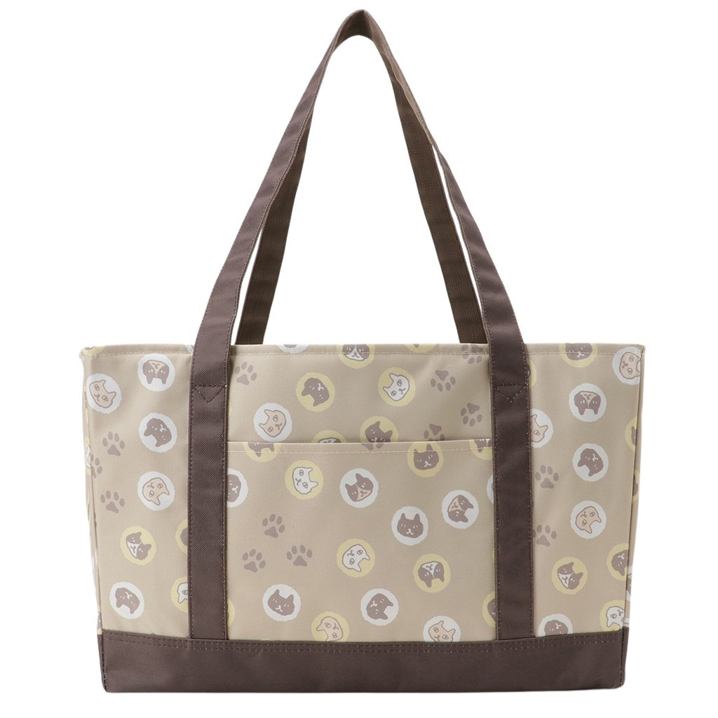 レジかごバッグ 4WA4 [mama fiore マーマフィオーレ] Picoteeシリーズ ピコティ 保温保冷 ネコドット レジカゴバッグ トートバッグ レジャー レディース ベージュ