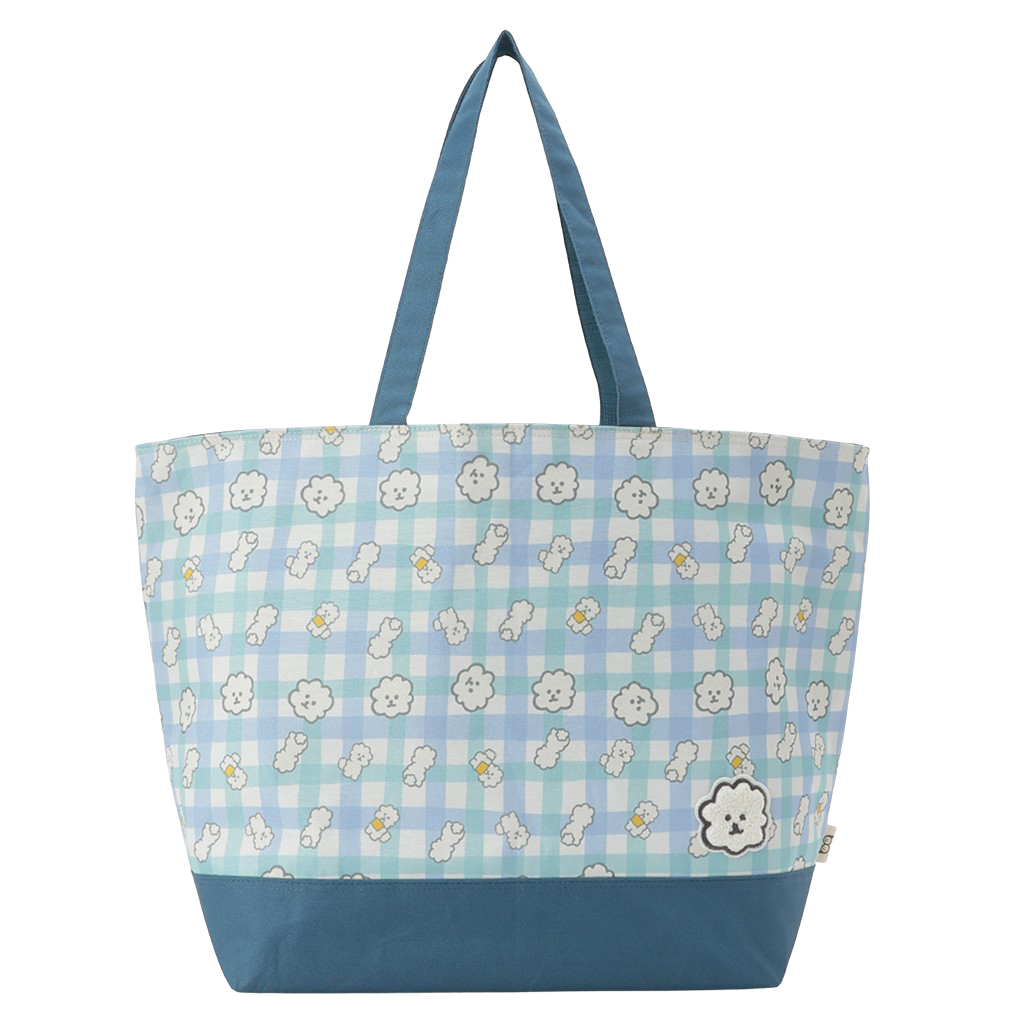 保冷バッグ トートバッグ 4WH7 [mama fiore マーマフィオーレ] Picoteeシリーズ ピコティ 保温保冷 もふもふ 犬 チェック柄 大容量 レジャー レディース グリーン