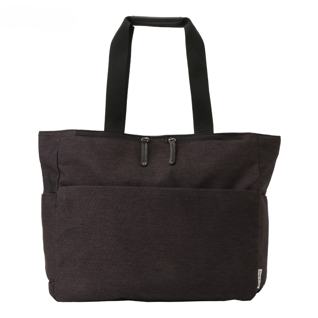 SAND GLASS｜B4 軽量 ビジネストートバッグ V.S.S機能 スマホ対応 ファスナー付きトートバッグ キャリーオン 撥水 シンプル モノトーン ワントーン  サンドグラスブラック 3G10