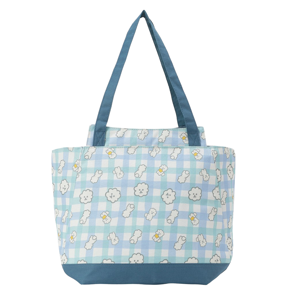 保冷バッグ トートバッグ 4WH8 [mama fiore マーマフィオーレ] Picoteeシリーズ ピコティ 保温保冷 もふもふ 犬 チェック柄 大容量 レジャー レディース グリーン