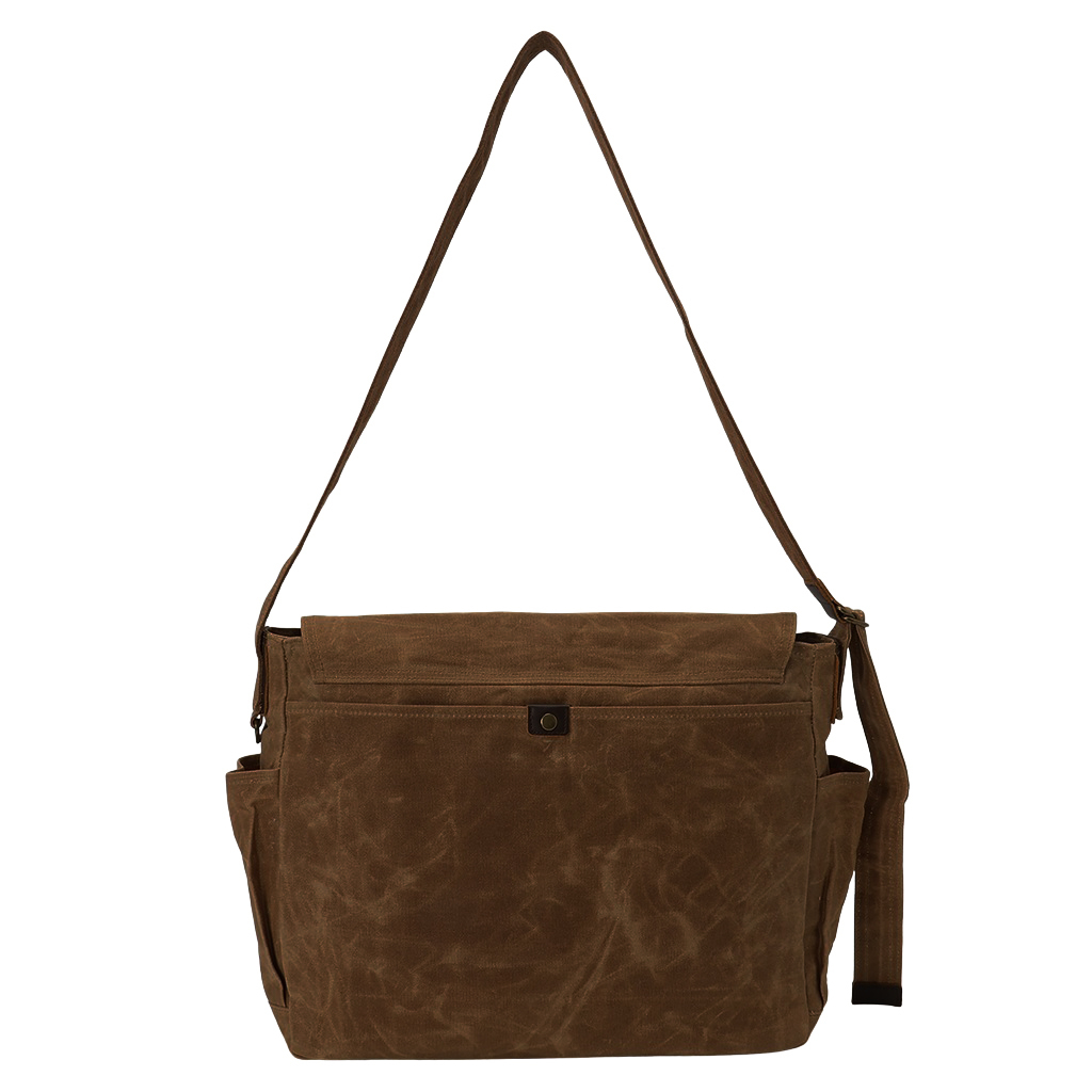 帆布工房 HUSKYII シリーズ 全３色 | B4対応 帆布ショルダーバッグ パラフィン加工 撥水 天然素材 帆布 キャンバス 旅行 通学 男女兼用 タブレット 茶 ブラウン 3X27