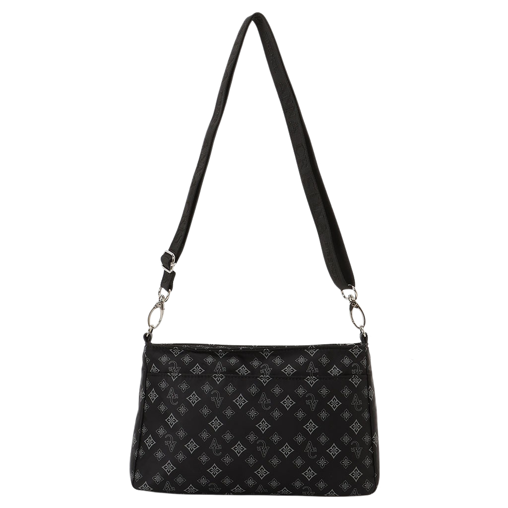 [ANNA CRISTINA アンナクリスティーナ]  モノグラム ウォレットショルダー バッグ |多機能 2WAY バッグインバッグ ポケット充実 お出かけ 通院 レディース 黒 ブラック 4A38