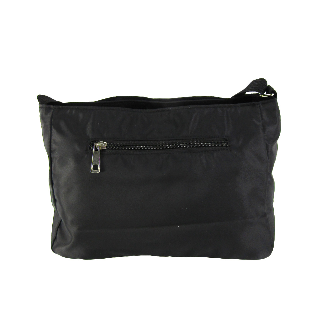 [Sofia Valentino ソフィアバレンチノ] 縦ファスナー ポケット付 横型ショルダーバッグ | レディース 多機能 ななめ掛け ブラック 4875