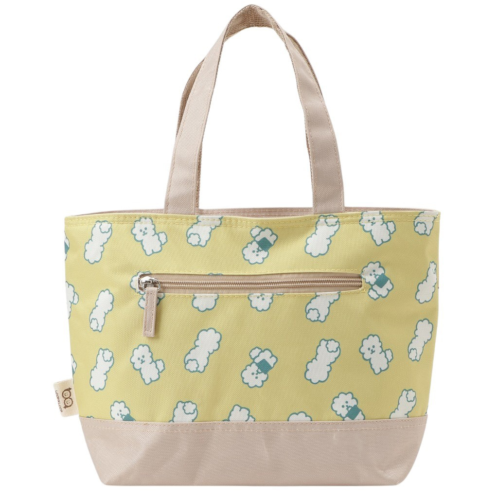  [mama fiore マーマフィオーレ] Picoteeシリーズ ピコティ 保温保冷 ランチバッグ 保冷バッグ | おしゃれ 可愛い サブバッグ 軽量 レディース キッズ 弁当袋 ミニ トートバッグ 4L 便利 モフモフ犬のモフィコ／イエロー