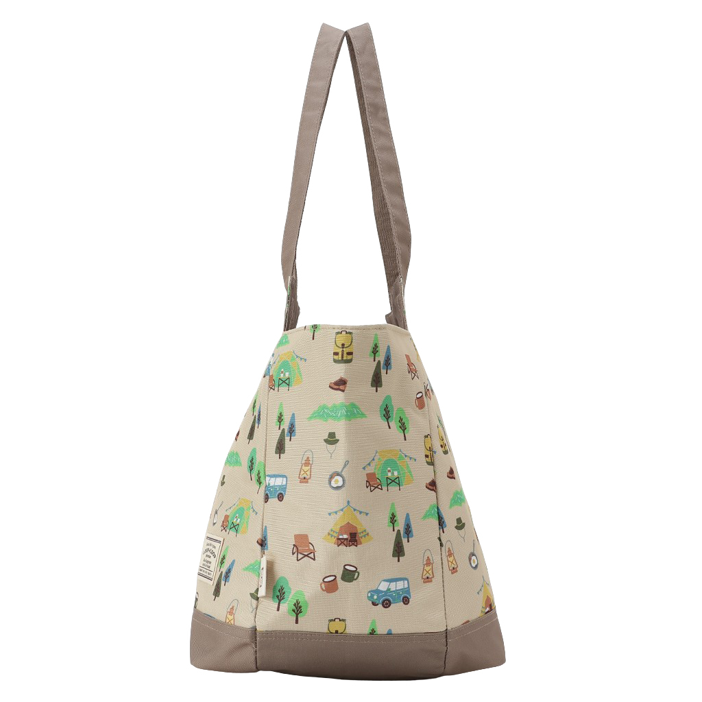 保冷バッグ トートバッグ 4WJ3 [mama fiore マーマフィオーレ] Picoteeシリーズ ピコティ 保温保冷 OUTDOOR柄 大容量 レジャー キャンプ レディース ベージュ