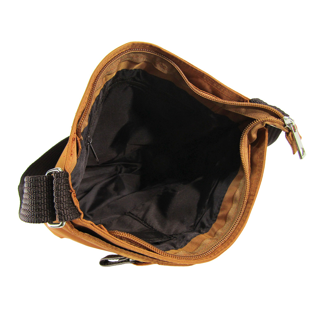 [Sofia Valentino ソフィアバレンチノ] 縦ファスナー ポケット付 ショルダーバッグ｜レディース 多機能 ななめ掛け ライトブラウン 4874