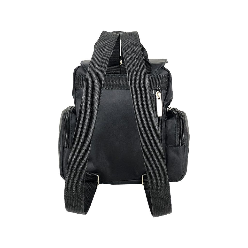 [Partner パートナー] フロントファスナー付 コンパクト リュック | 多機能 収納便利 ポケット 軽量 リュックサック タウン ブラック 5Y49