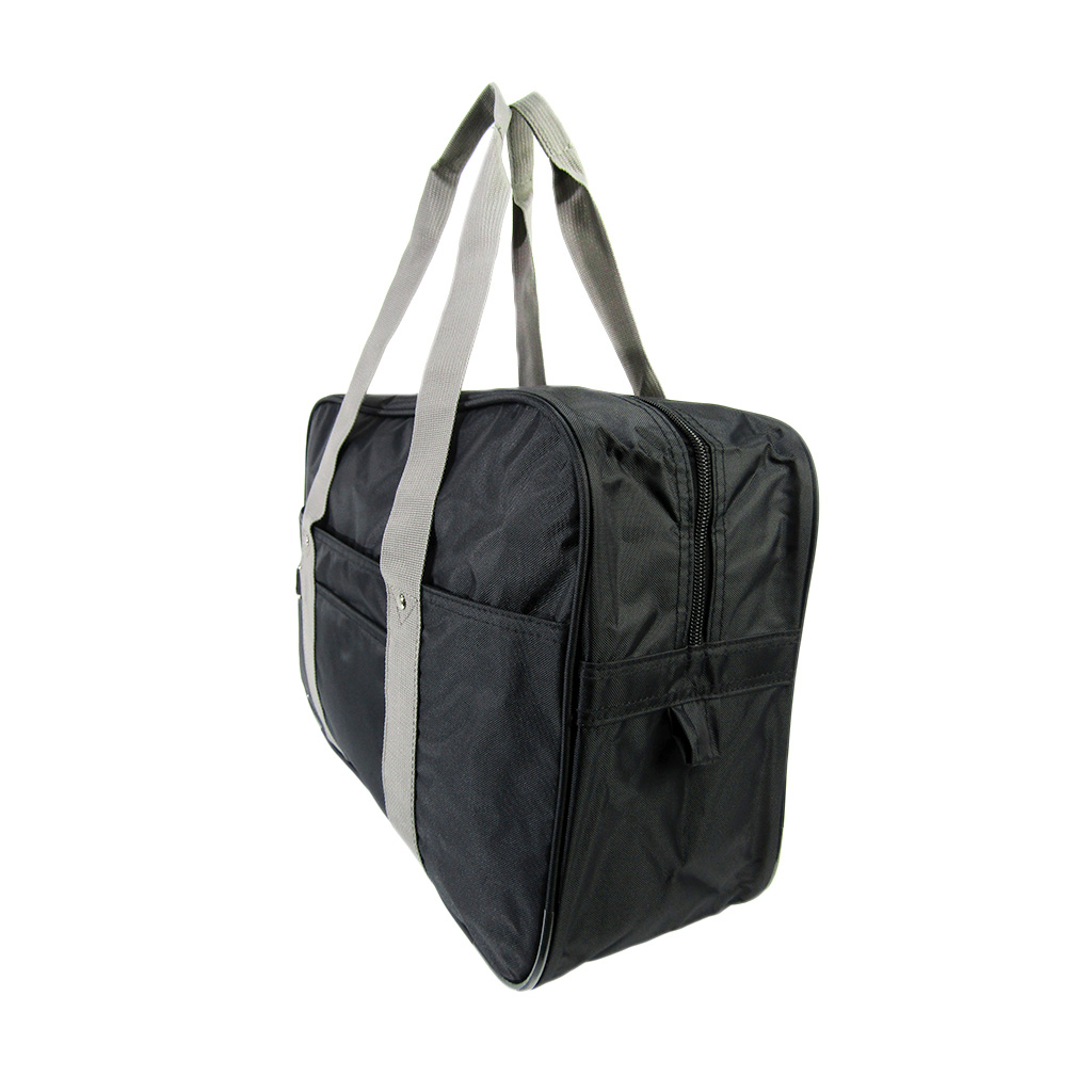 [A.O.T エーオーティー] A4対応 シンプル スクールバッグ スクバ 通学用 サブバッグ 横向き  学校 通学かばん 学生 生徒 男女兼用 黒×灰 ブラック×グレー 3387