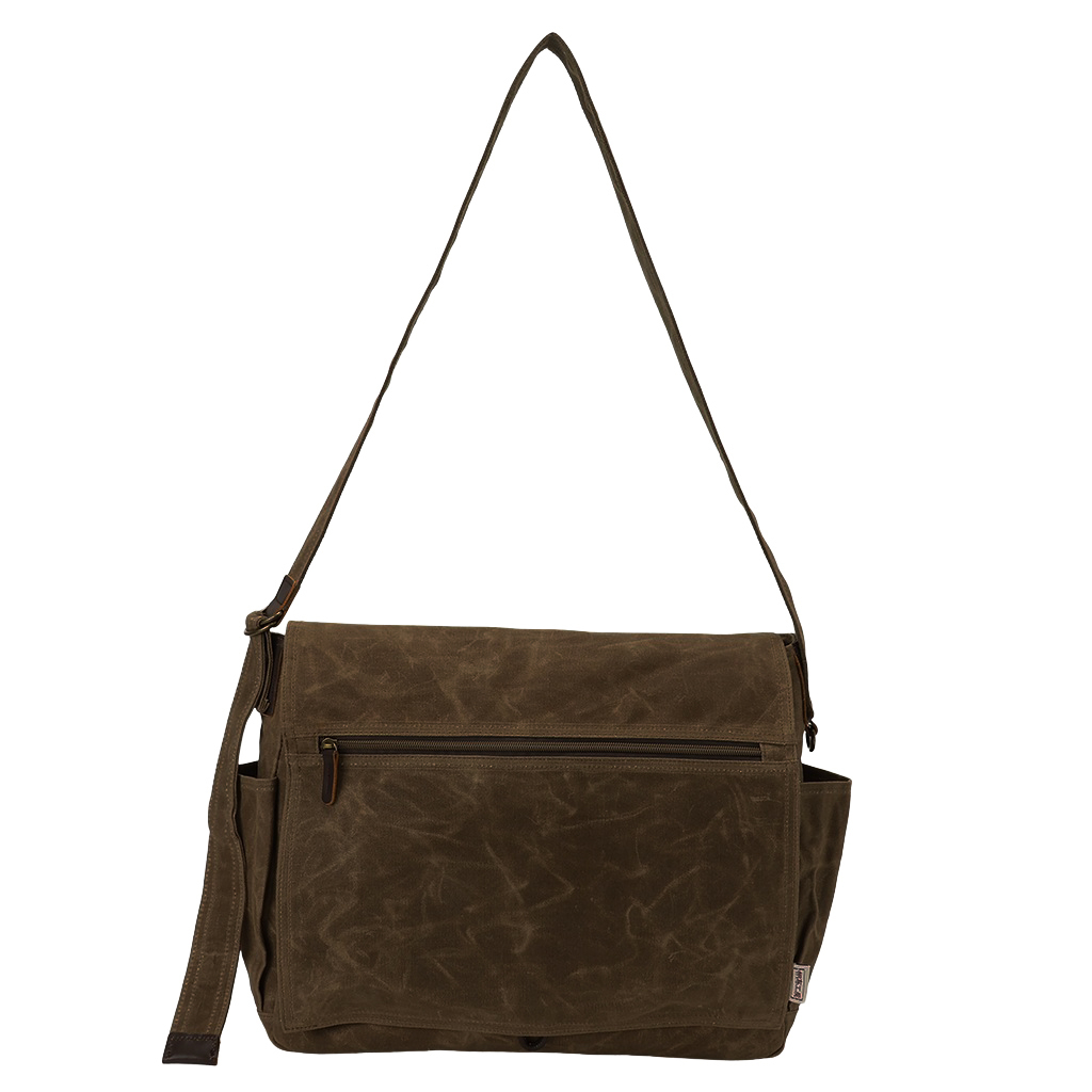 帆布工房 HUSKYII  シリーズ 全３色 | B4対応 帆布ショルダーバッグ パラフィン加工 撥水 天然素材 帆布 キャンバス 旅行 通学 男女兼用 タブレット カーキ 3X27