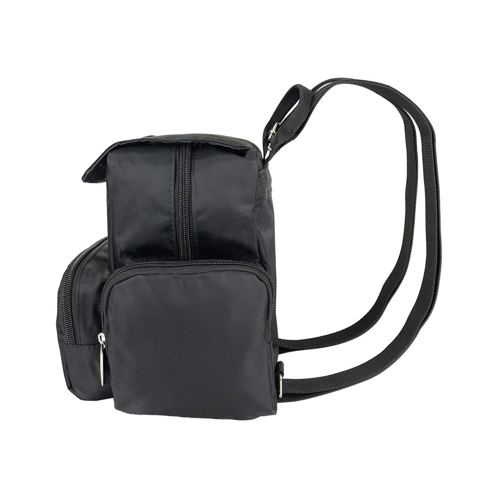 [Partner パートナー] フロントファスナー付 コンパクト リュック | 多機能 収納便利 ポケット 軽量 リュックサック タウン ブラック 5Y49