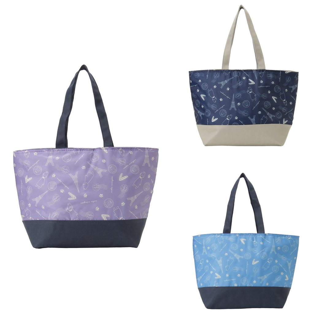 保冷バッグ トートバッグ 5M54 [ネコ人間 nekoningen ねこにんげん] 保温保冷 買い物 レジャー ネコ かわいい レディース ブルー