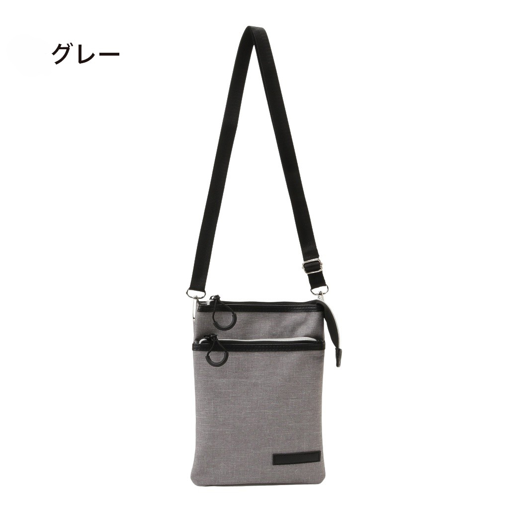 [CUBIC CORE キュービックコア]  サコッシュ ショルダーバッグ スマホショルダー スマホポーチ お財布ショルダー シンプル 薄マチ 収納力 黒 ブラック 1E30