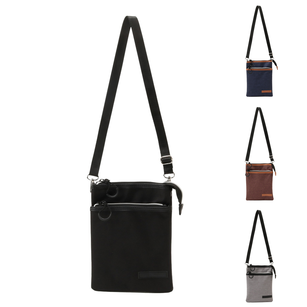 [CUBIC CORE キュービックコア]  サコッシュ ショルダーバッグ スマホショルダー スマホポーチ お財布ショルダー シンプル 薄マチ 収納力 黒 ブラック 1E30