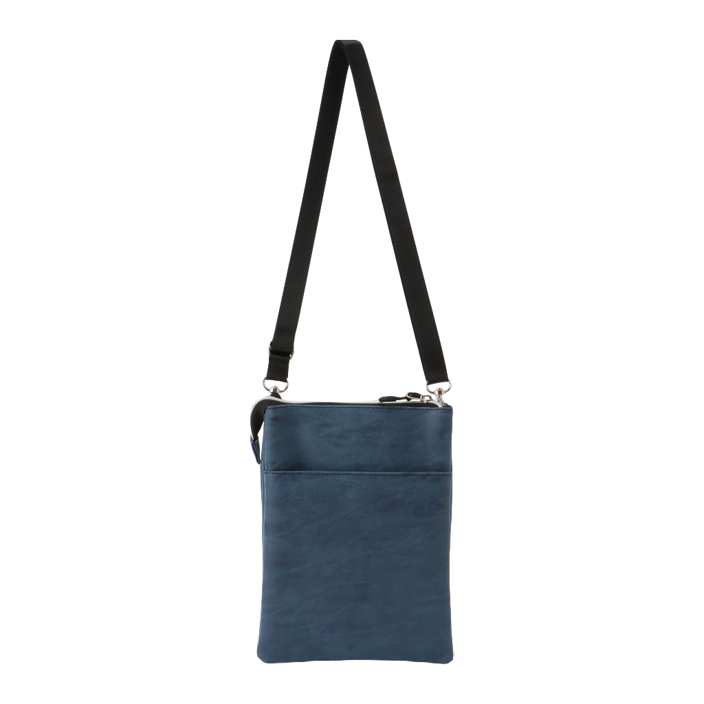[CUBIC CORE キュービックコア] サコッシュ ショルダーバッグ 軽量 ショルダー 斜めがけ シンプル くすみカラー 薄マチ 収納力 大容量 紺 ネイビー 1E31
