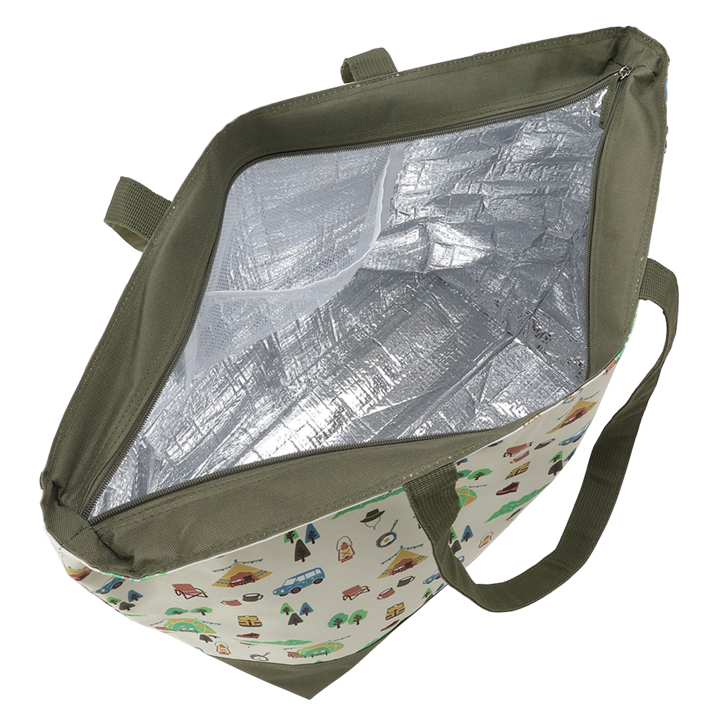 保冷バッグ トートバッグ 4WJ2 [mama fiore マーマフィオーレ] Picoteeシリーズ ピコティ 保温保冷 OUTDOOR柄 大容量 レジャー キャンプ レディース カーキ