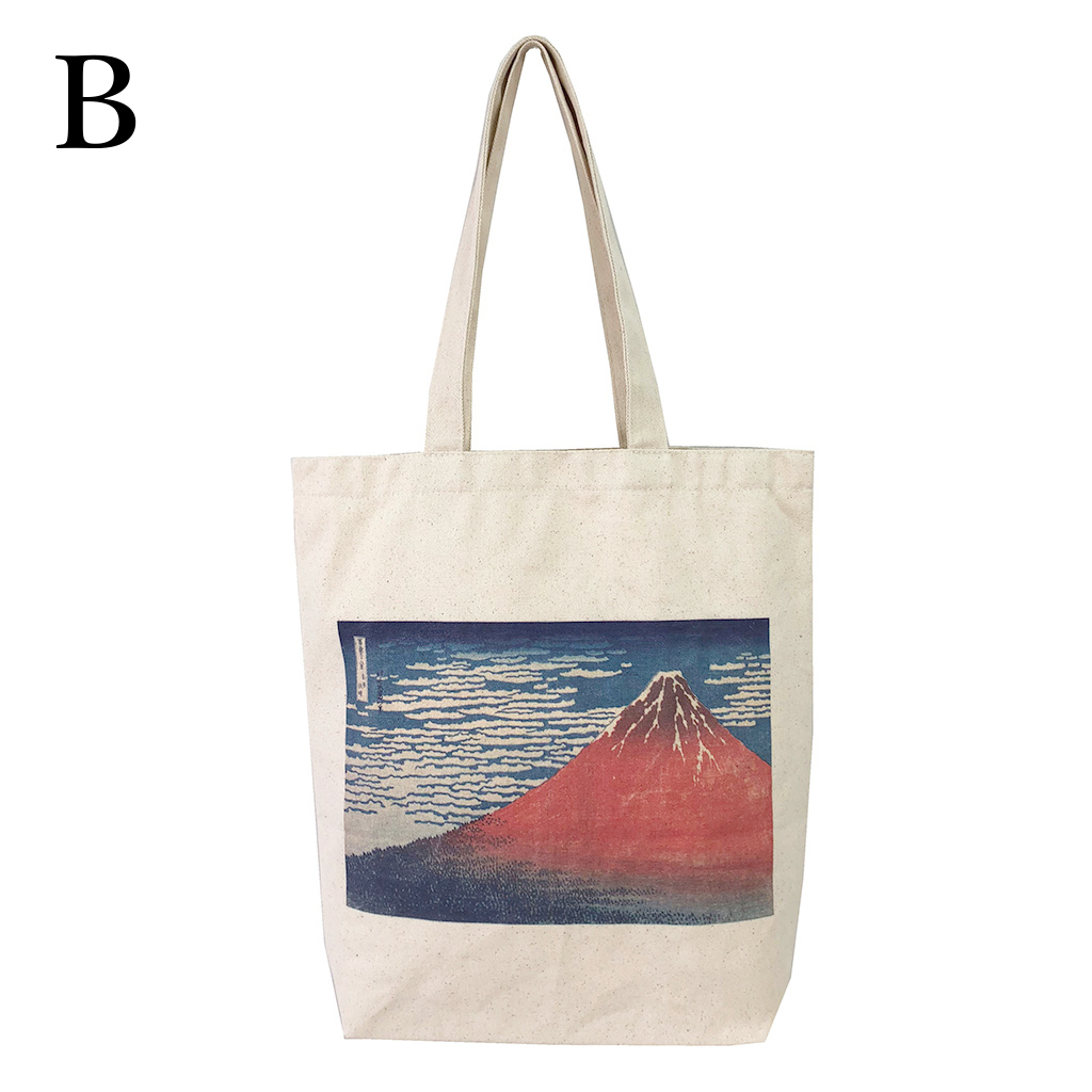 トートバッグ 9084 [Palette Pop パレットポップ] 浮世絵 錦絵 和風 名画 葛飾北斎 歌川広重 東洲斎写楽 一楽亭栄水 喜多川歌麿 楊洲周延 A4 帆布 男女兼用 メンズ レディース エコバッグ 買い物バッグ B 富嶽三十六景 凱風快晴 赤富士