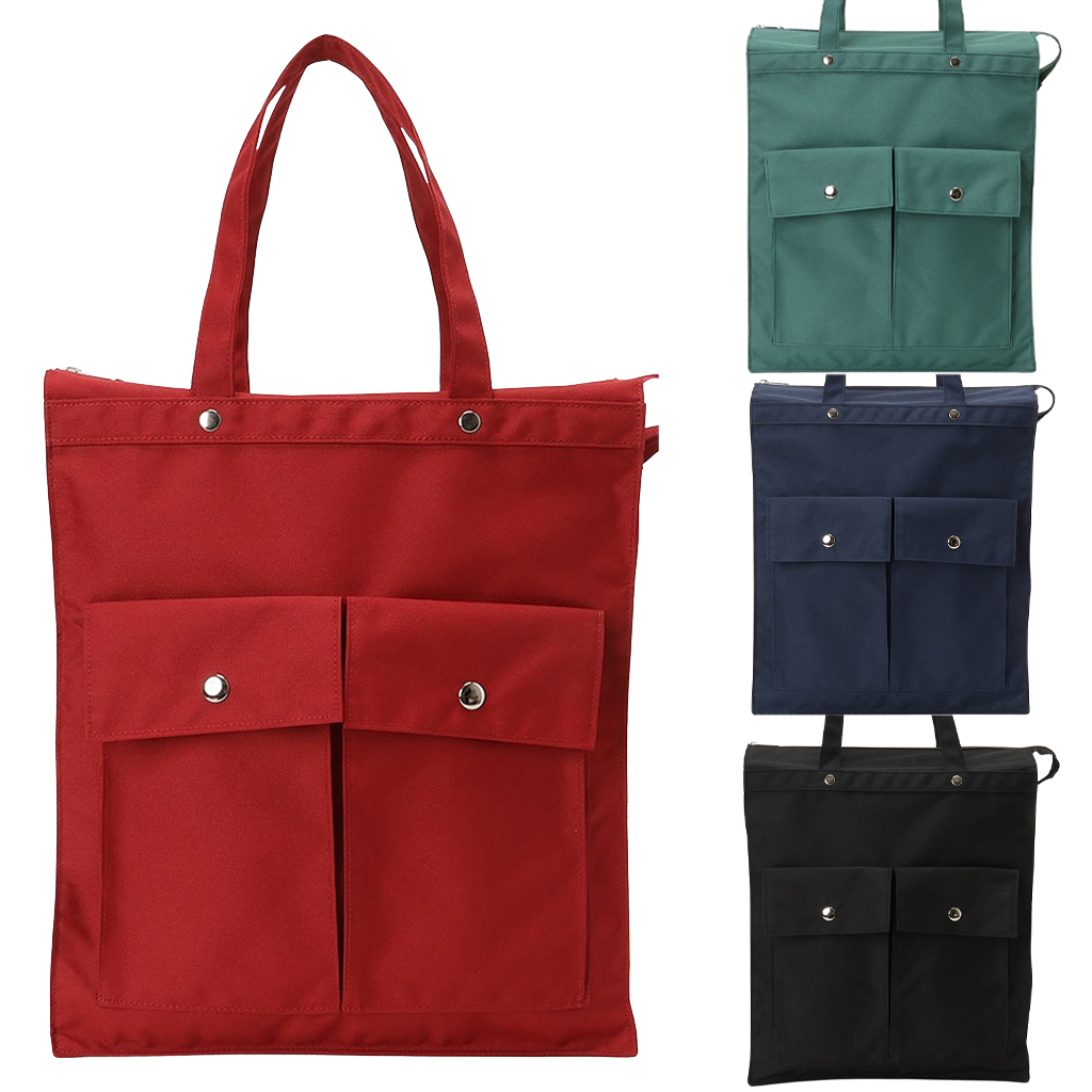 [A.O.T エーオーティー]  多機能 A4 対応トートバッグ 大容量 軽量 書類かばん 縦型 底板付き 撥水加工 男女兼用 ハンドバッグ ネイビー 3420