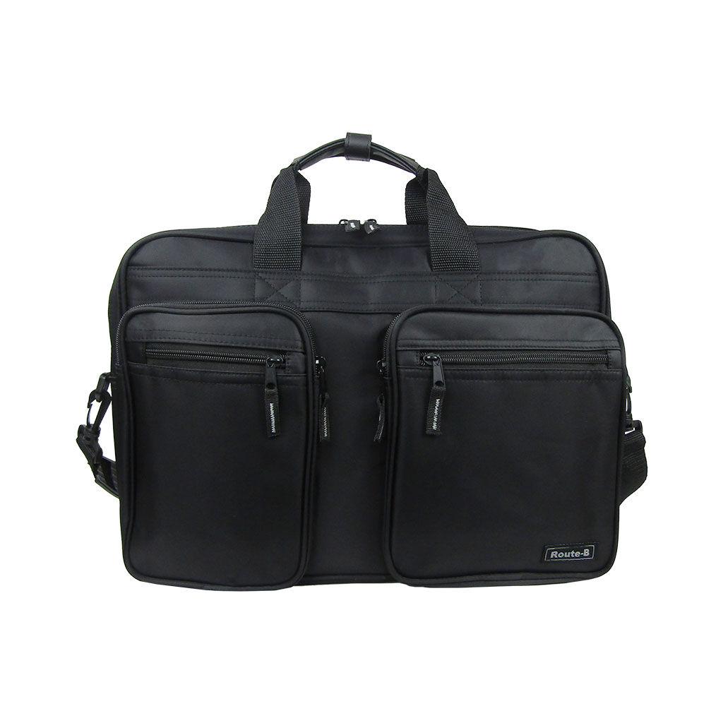  [Route-B ルートビー]  2WAY ビジネスバッグ A4対応 ショルダー 手提げ 通勤 軽い 就職 PC タブレット シンプル 黒 ブラック 0423