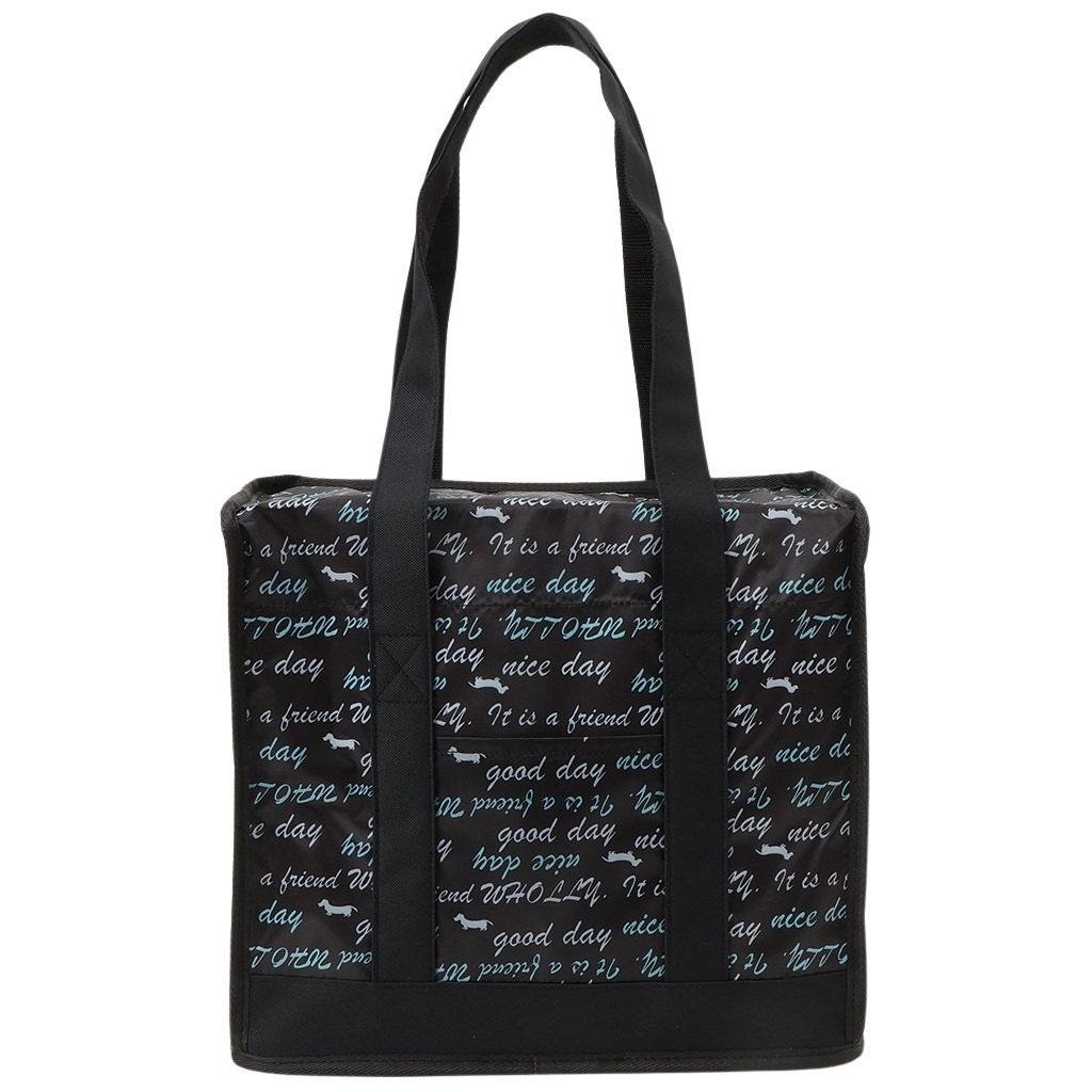 保冷バッグ トートバッグ 3L24 [WHOLLY ウォーリー] 保温保冷 買い物 レジャー イヌ かわいい レディース ブラック