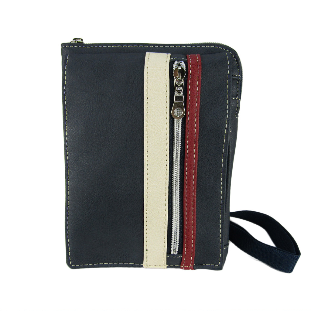 [CUBIC CORE キュービックコア]  3WAY シザーバッグ 合皮 カラビナ付 ベルトループ付 スマホ ショルダー 紺 ネイビー 1868