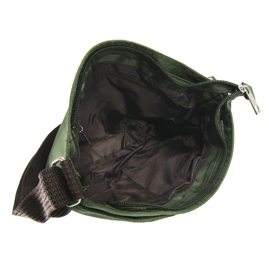 [Sofia Valentino ソフィアバレンチノ] 縦ファスナー ポケット付 ショルダーバッグ｜レディース 多機能 ななめ掛け カーキ 4874