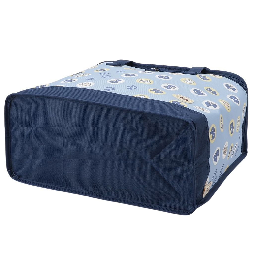  [mama fiore マーマフィオーレ] Picoteeシリーズ ピコティ BOX型 保温保冷トートバッグ 4WA1 | レジャー ネコ柄 猫 かわいい キャラクター 軽量 レディース トートバッグ 猫グッズ 便利 お買い物 ドット ブルー