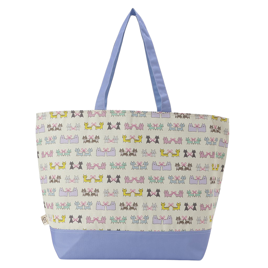 保冷バッグ トートバッグ 4WG7 [mama fiore マーマフィオーレ] Picoteeシリーズ ピコティ 保温保冷 ネコドット 大容量 レジャー キャンプ レディース ブルー