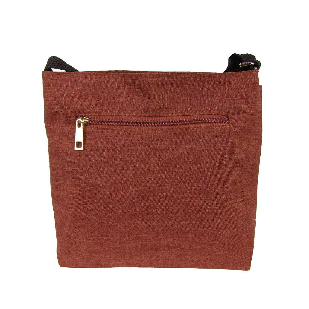 [Sofia Valentino ソフィアバレンチノ] 縦ファスナー ポケット付 軽量  ショルダーバッグ | レディース サコッシュ 多機能 ななめ掛け 橙 オレンジ 4902