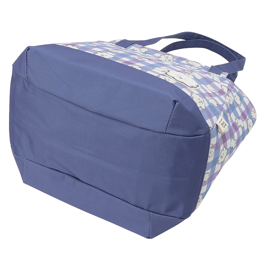 保冷バッグ トートバッグ 4WH8 [mama fiore マーマフィオーレ] Picoteeシリーズ ピコティ 保温保冷 もふもふ 犬 チェック柄 大容量 レジャー レディース ブルー