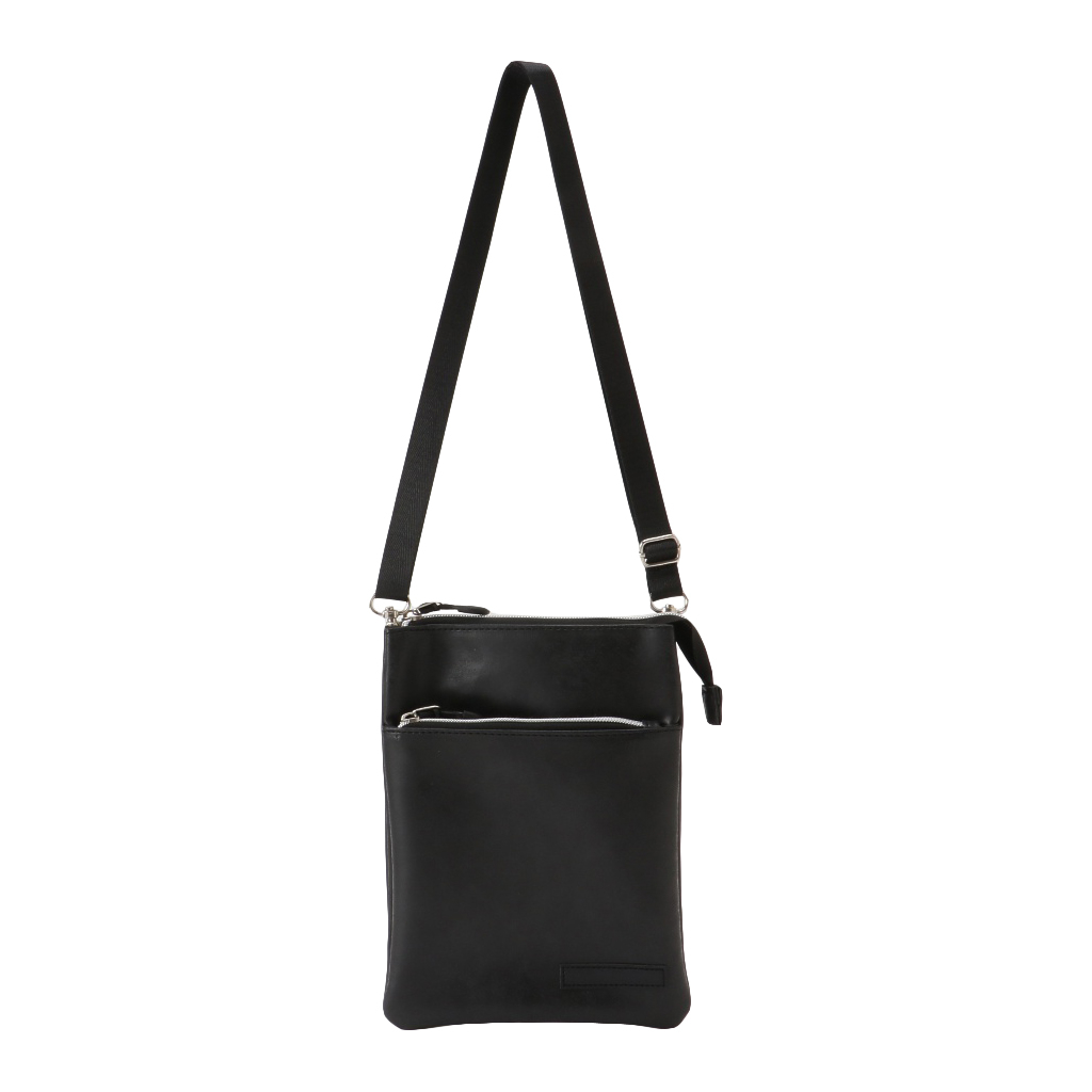 [CUBIC CORE キュービックコア] サコッシュ ショルダーバッグ 軽量 ショルダー 斜めがけ シンプル くすみカラー 薄マチ 収納力 大容量 黒 ブラック 1E31