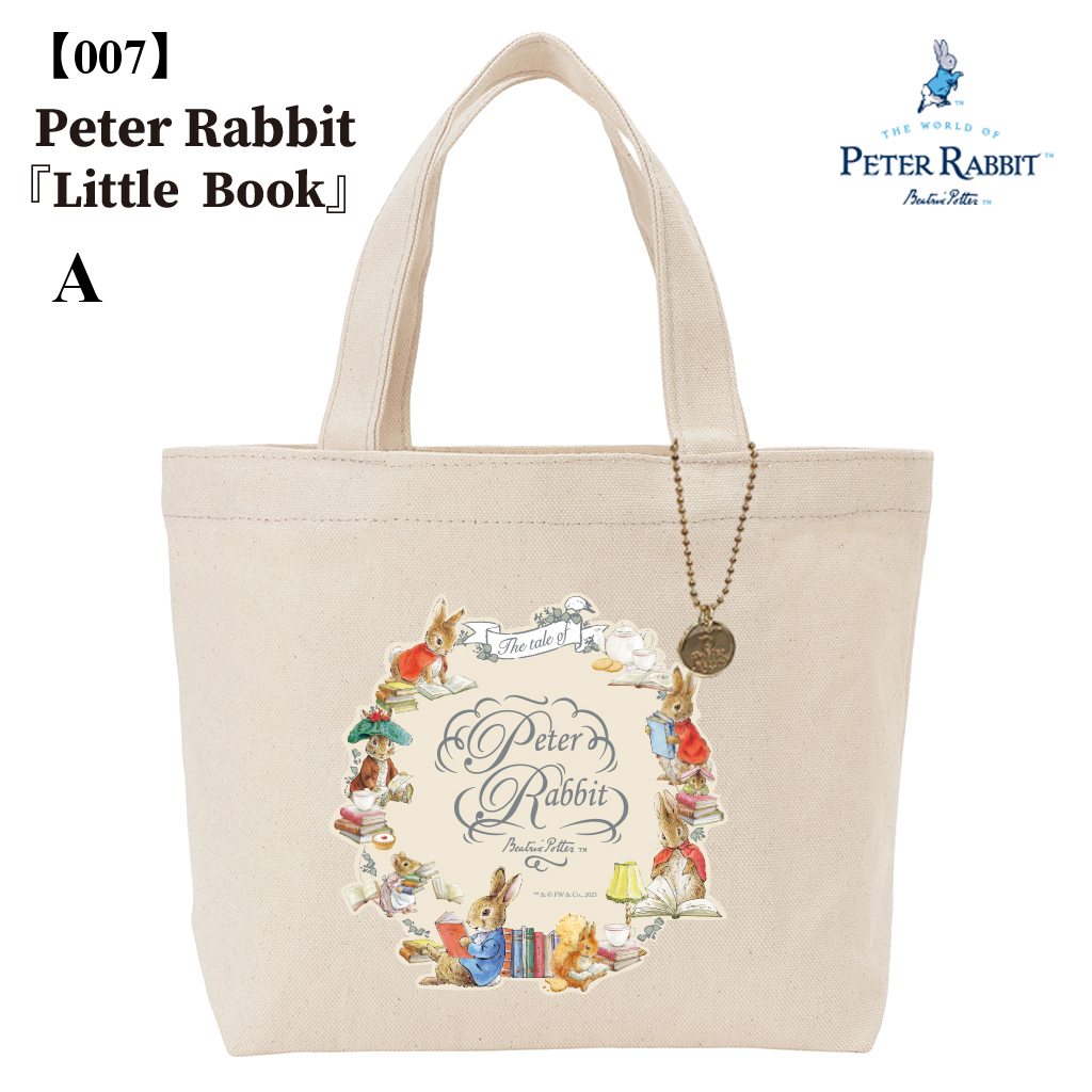 ランチバッグ 0632 [PETER RABBIT(TM) ピーターラビット(TM)] ミニトート サブバッグ 軽量 お弁当サイズ かわいい レディース チャーム付き 【007】 Little Book / A