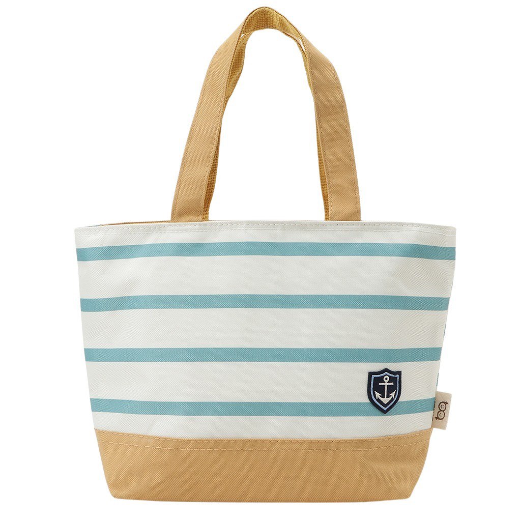  [mama fiore マーマフィオーレ] Picoteeシリーズ ピコティ 保温保冷 ランチバッグ 保冷バッグ | おしゃれ 可愛い サブバッグ 軽量 レディース キッズ 弁当袋 ミニ トートバッグ 4L 便利 マリンボーダー／グリーン