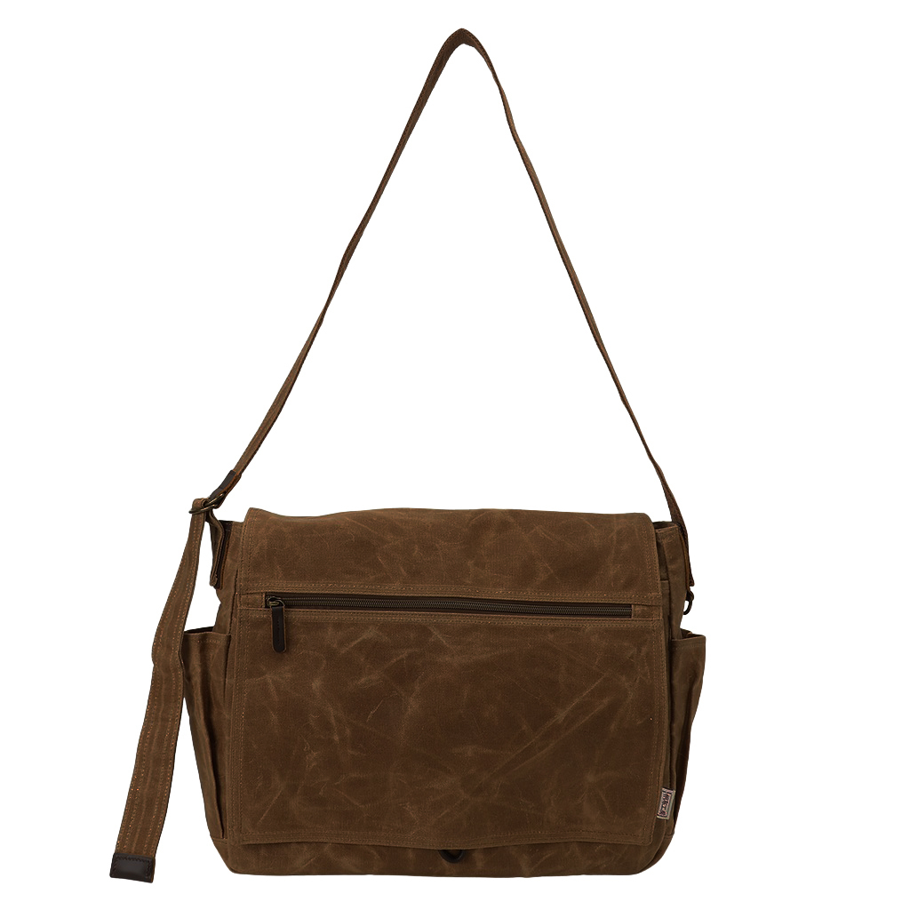 帆布工房 HUSKYII シリーズ 全３色 | B4対応 帆布ショルダーバッグ パラフィン加工 撥水 天然素材 帆布 キャンバス 旅行 通学 男女兼用 タブレット 茶 ブラウン 3X27