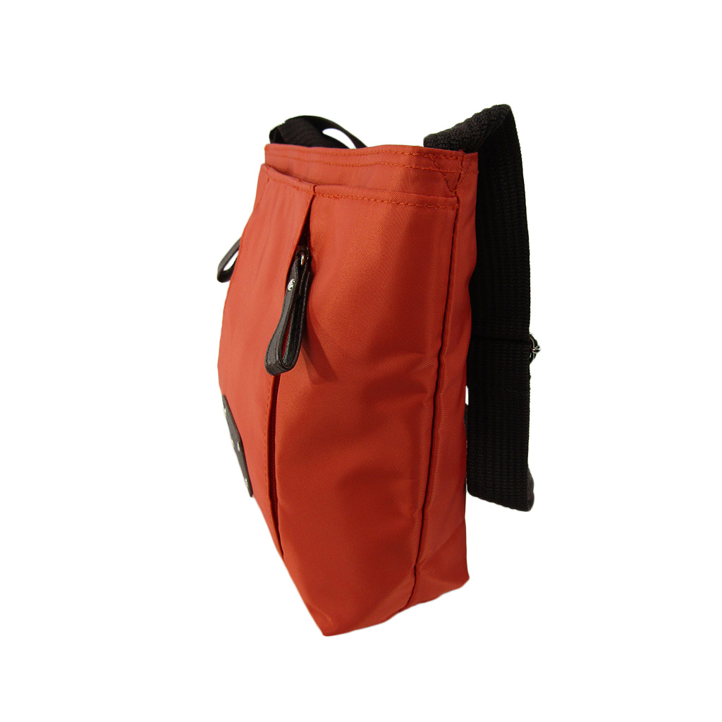 [Sofia Valentino ソフィアバレンチノ] 縦ファスナー ポケット付 ショルダーバッグ｜レディース 多機能 ななめ掛け オレンジ 4874