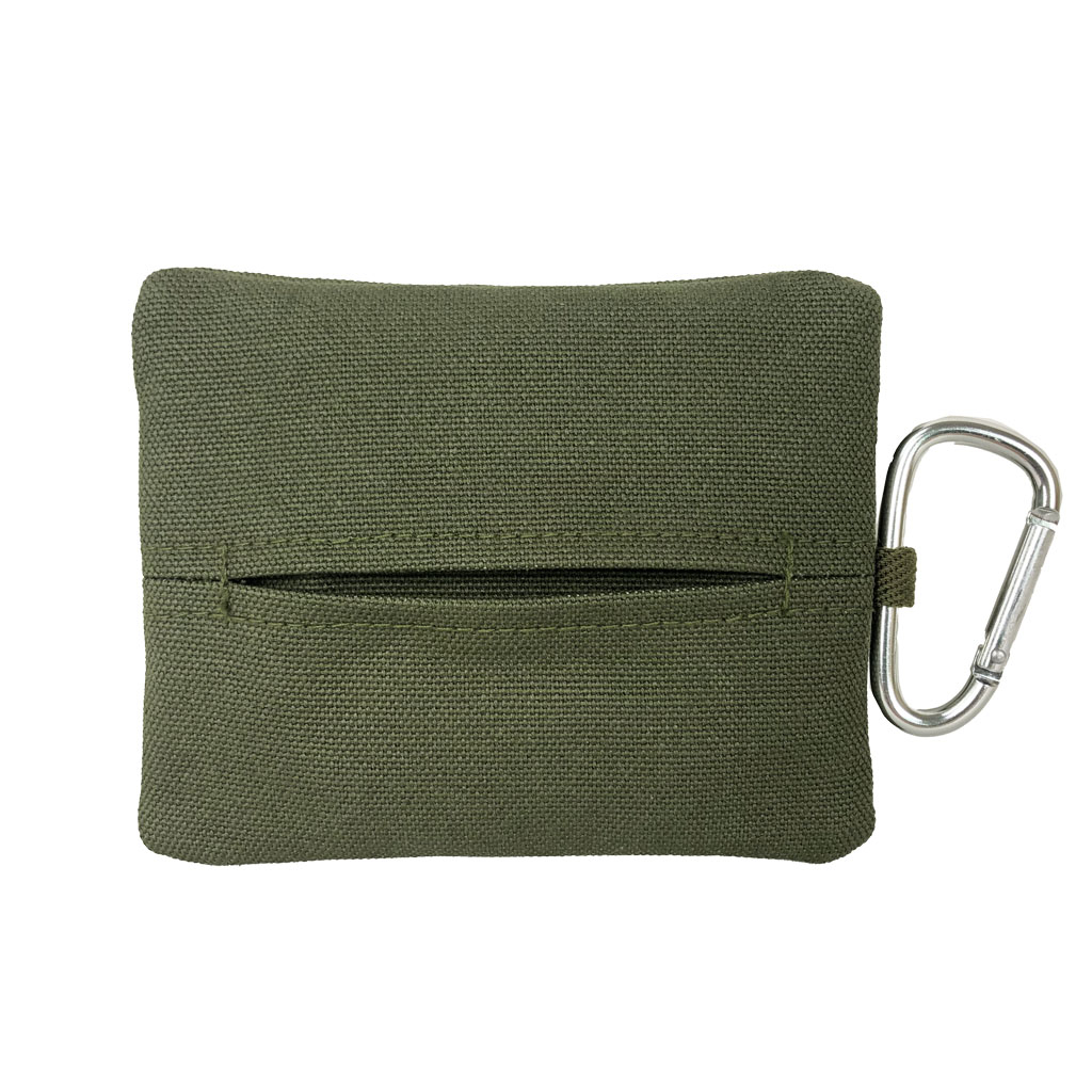 倉敷産帆布 日本製ティッシュポーチ 3J33 [帆布工房 はんぷこうぼう] ミニポーチ 帆布 キャンバス カラビナ付