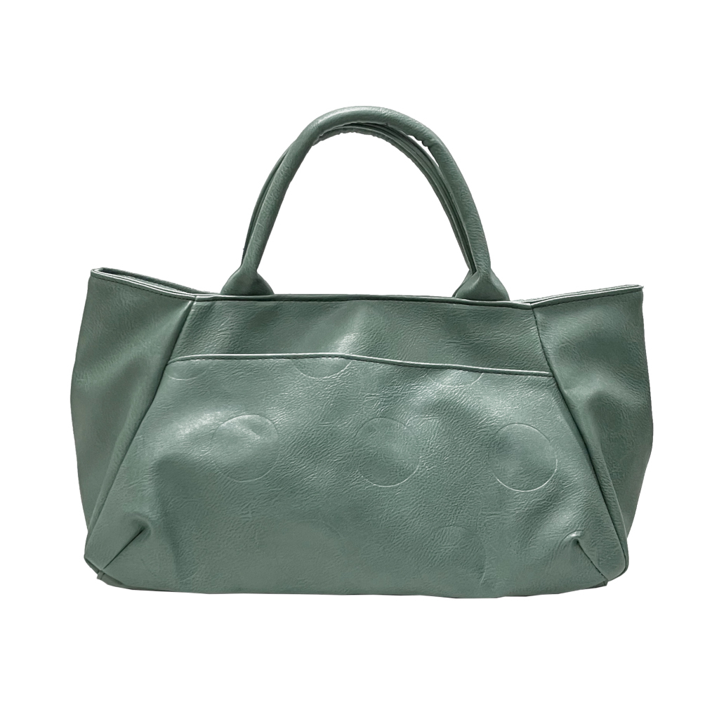 [LAFIEL ラフィール] ドットカラー合皮シリーズ 舟形 ハンドバッグ | シンプル ドット柄 カジュアル レディース トートバッグ 緑 グリーン 4786
