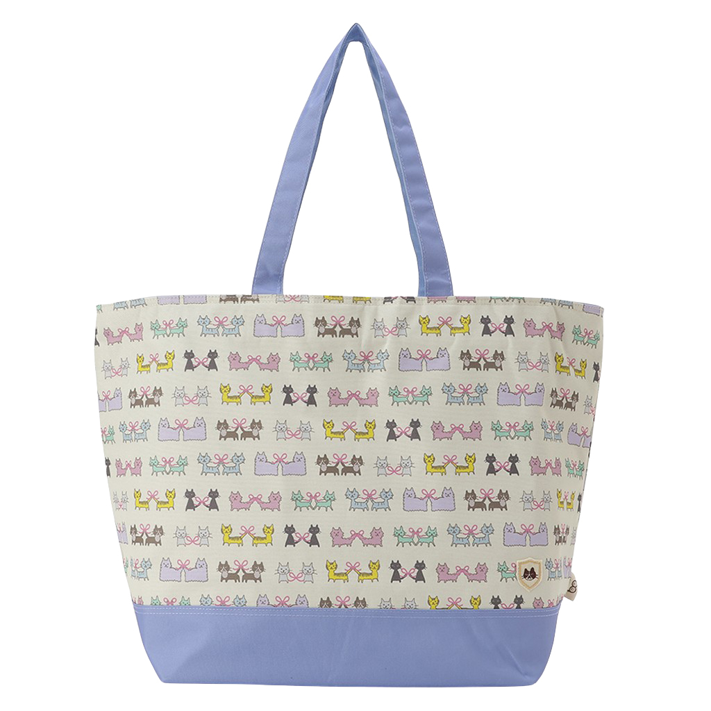 保冷バッグ トートバッグ 4WG7 [mama fiore マーマフィオーレ] Picoteeシリーズ ピコティ 保温保冷 ネコドット 大容量 レジャー キャンプ レディース ブルー