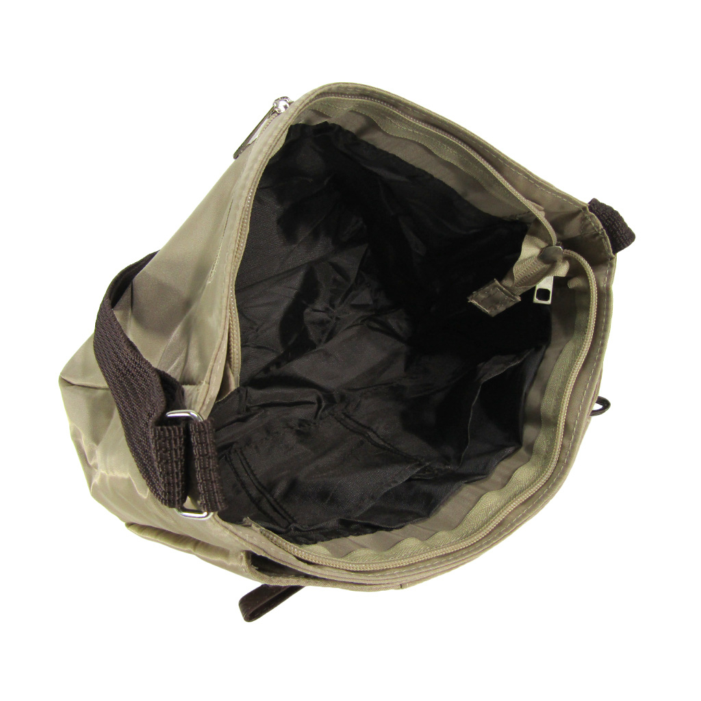 [Sofia Valentino ソフィアバレンチノ] 縦ファスナー ポケット付 横型ショルダーバッグ | レディース 多機能 ななめ掛け ベージュ 4875