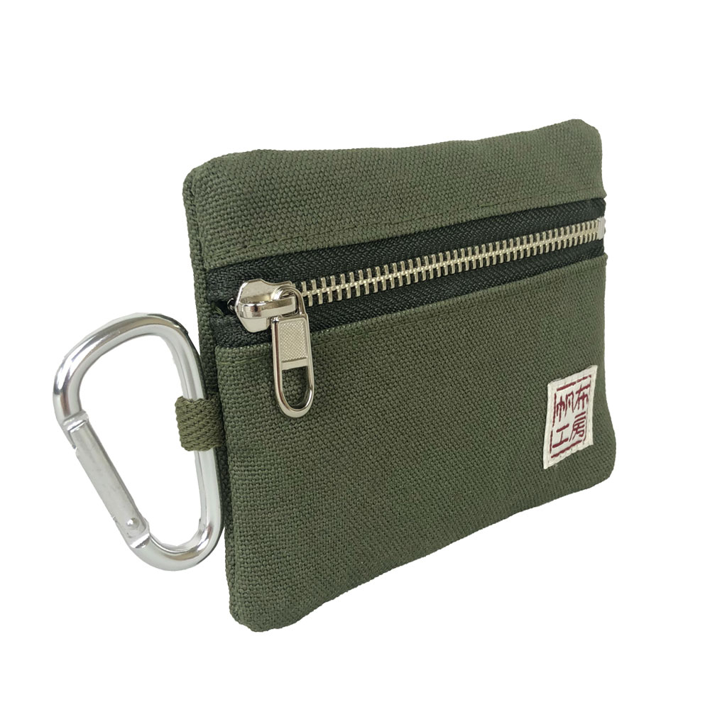 倉敷産帆布 日本製ティッシュポーチ 3J33 [帆布工房 はんぷこうぼう] ミニポーチ 帆布 キャンバス カラビナ付