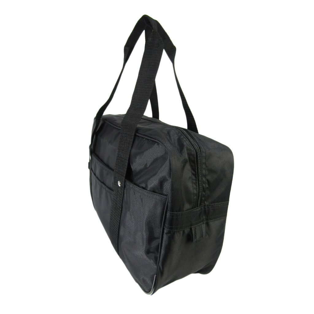 [A.O.T エーオーティー] A4対応 シンプル スクールバッグ スクバ 通学用 サブバッグ 横向き  学校 通学かばん 学生 生徒 男女兼用 黒 ブラック 3387