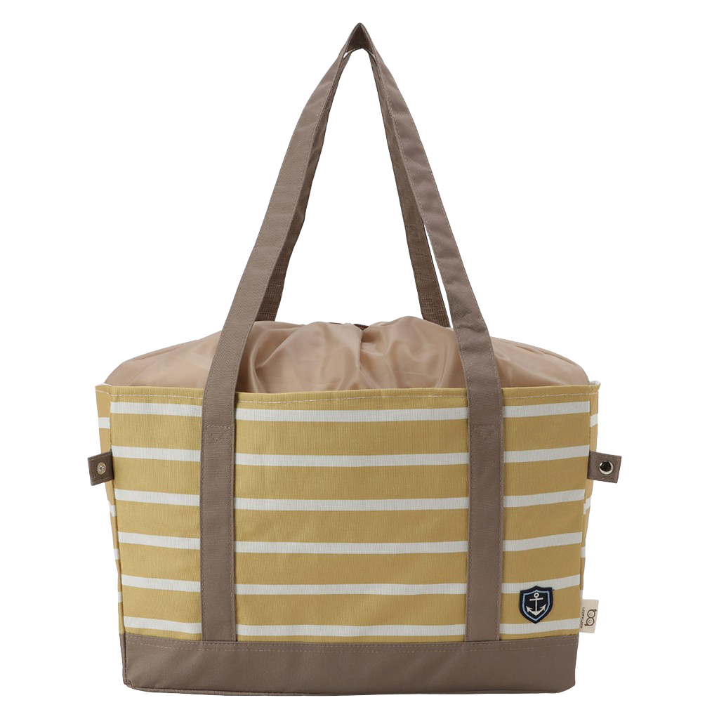 保温 保冷 レジかごバッグ 4WH4 [mama fiore マーマフィオーレ] Picoteeシリーズ ピコティ 保温保冷 マリンボーダー コンパクトレジカゴバッグ トートバッグ レディース イエロー