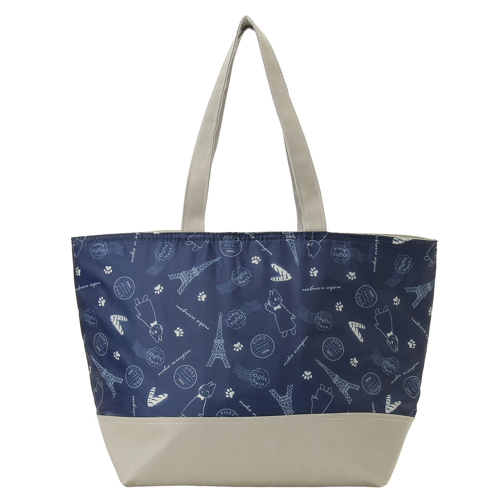 保冷バッグ トートバッグ 5M54 [ネコ人間 nekoningen ねこにんげん] 保温保冷 買い物 レジャー ネコ かわいい レディース ネイビー